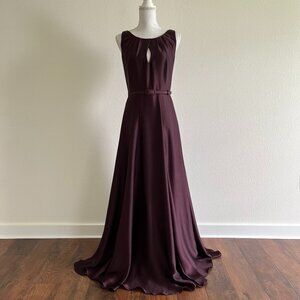 MaxMara Pianoforte Eggplant Purple Belted Evening Gown